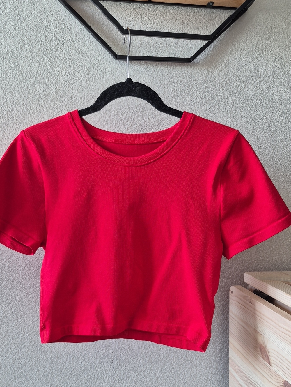 OQQ Red Cropped Short Sleeve Tee | Fitted Baby Tee | Y2K Casual